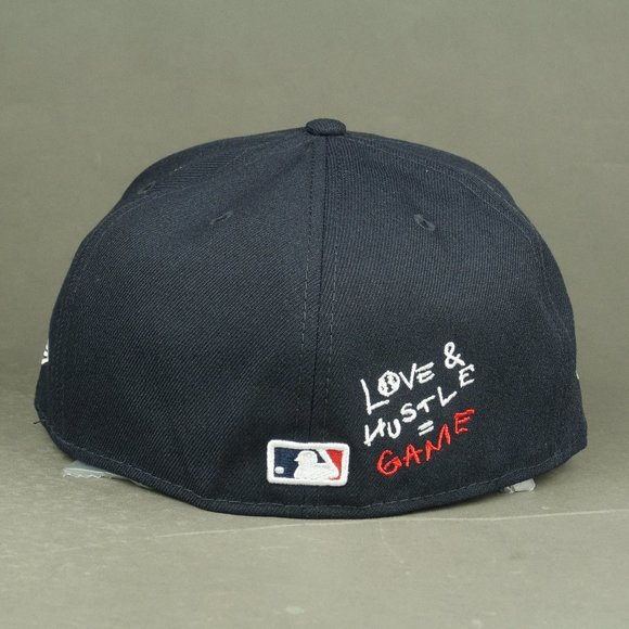 New Era 59Fifty MLB Atlanta Braves Team Heart Love Hustle Game Fitted Hat 7 5/8 - Picture 4 of 12